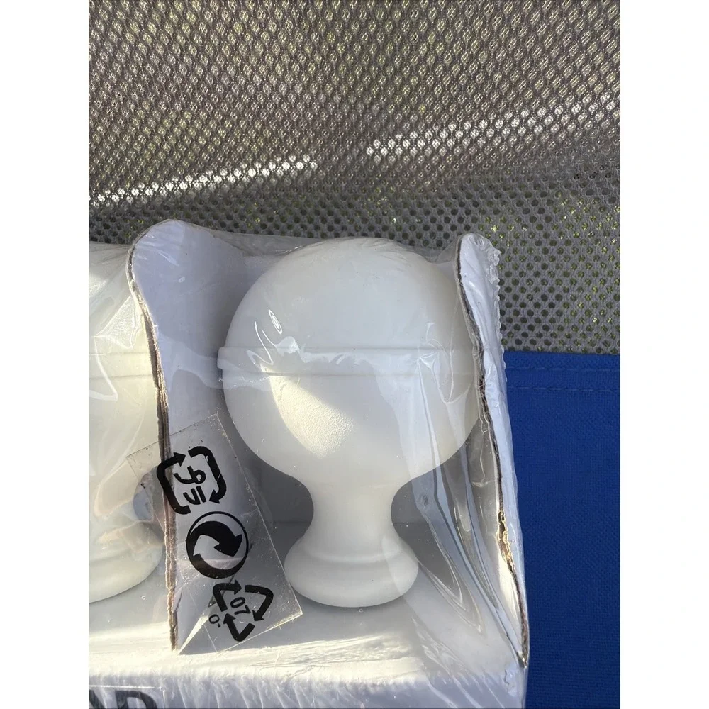 IKEA BEFOGAD Metal Finials White for Curtain Rod 903.147.51 Pack Of 2 NIB New